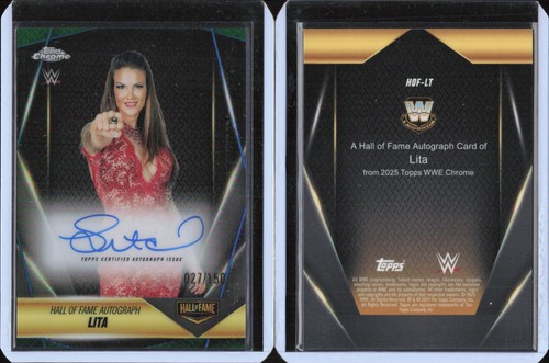 2025 Topps Chrome WWE Hall of Fame Autograph Lita #HOF-LT card