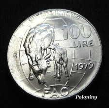 MONETA COMMEMORATIVA 100 LIRE 1979 D'ITALIA ~ VITELLO DA ALLATTAMENTO MUCCA FAO