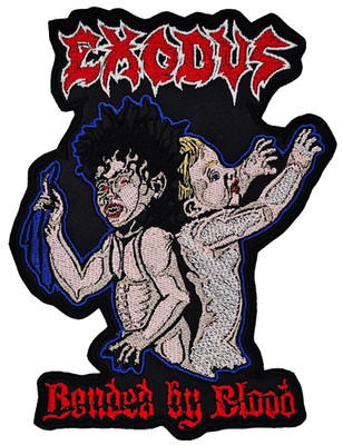 EXODUS BONDED BY BLOOD (shaped border) EMBROIDERED PATCH