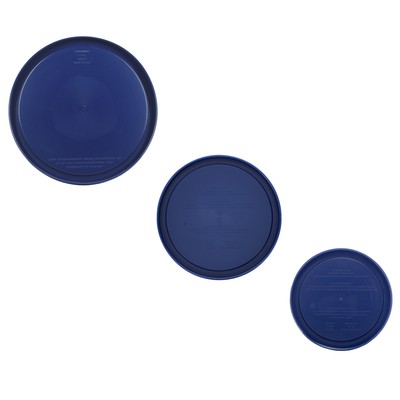 Pyrex (1) 7402-PC 6/7 Cup Blue, (1) 7403-PC 10 Cup Blue, (1) 7201-PC 4 Cup Blue