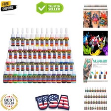 Ink Set Complete Colors Pigment Kit 1/6oz 5ml Tattoo Supply for Tattoo Kit TI...