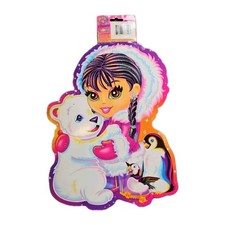 Vtg Lisa Frank Anana & Roary Eskimo Girl Polar Bear  Jumbo Cutouts Cardboard Y2k