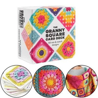 50Pcs Mix Matchs Designs The Granny Square Card Decks Knitting Kit Adults Gift