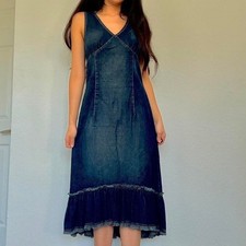 Vintage Karen Kane Dark Wash Denim Midi Dress