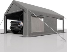 Image of Carport Canopy 13 x 25ft Garage Tent Shelter Heavy-Duty with Roll-Up Window Door