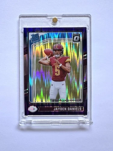 2024 Panini Donruss Optic - Rated Rookie Jayden Daniels #248 Purple Shock Prizm