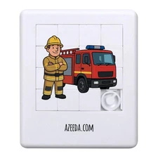 'Fire Engine & Firefighter' Sliding Puzzle (PZ00040084)