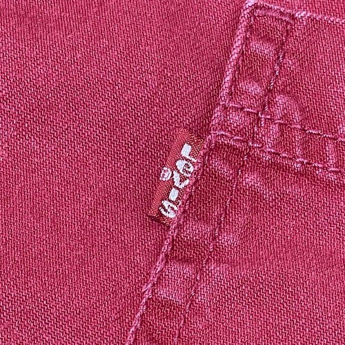 90's Levis Shirt Men M Red Jean Denim Button Up Down Grunge Western Cowboy - Picture 5 of 8