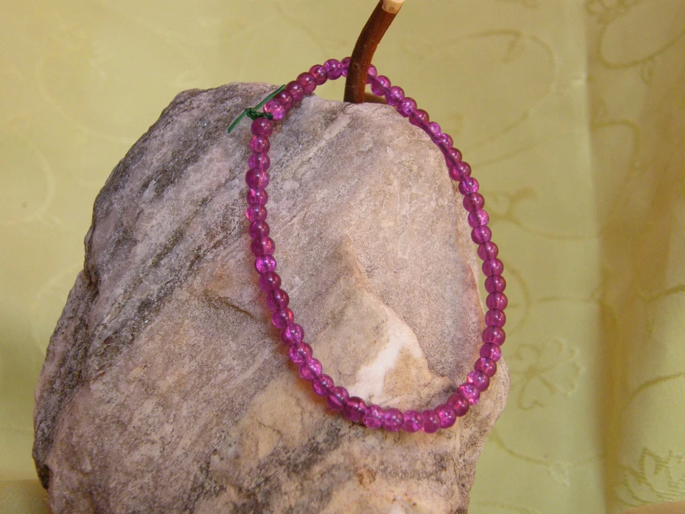 Glas Perlenarmband Flex - Armband in lila ca. 21 cm lang