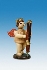 Weihnachtsengel Engel mit Kontrafagott mit Krone / natur H&ouml;he ca 6,5 cm NEU