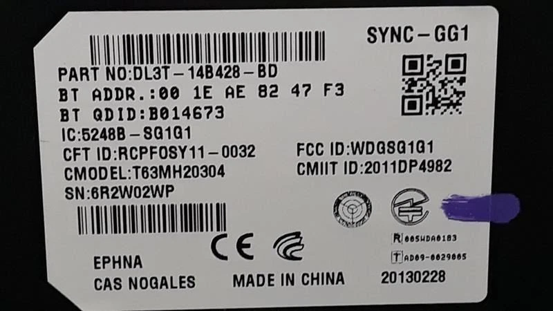 13 MÓDULO RECONOCIMIENTO VOZ SINCRONIZACIÓN COMUNICACIÓN FORD F150 DL3T14B428BD Foto 3 de 4