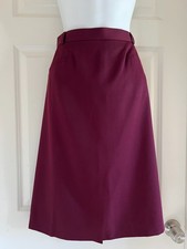TALBOTS WOMEN'S W00L PENCIL SKIRT Size 18 BURGUNDY CRANBERRY BACK SLIT NWOT