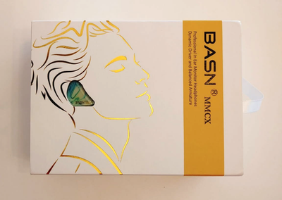 #ad BASN MMCX Professional In Ear Monitor Headphones Bluish White NIB $59.95