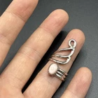 Vtg Southwest Style JH Sterling Silver 925 Pink Mother of Pearl Wrap Ring Sz 5.5