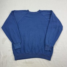 Vintage 1960s Blank Sweatshirt Adult Medium Crewneck True Vtg Raglan Hipster