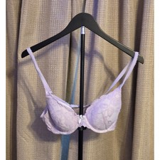 Victoria's Secret Lace Lined Perfect Coverage Bra Women's Size 34B Purple