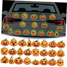 24 Pcs Halloween Car Magnets Decorations Glow Pumpkin Car Magnet Stickers