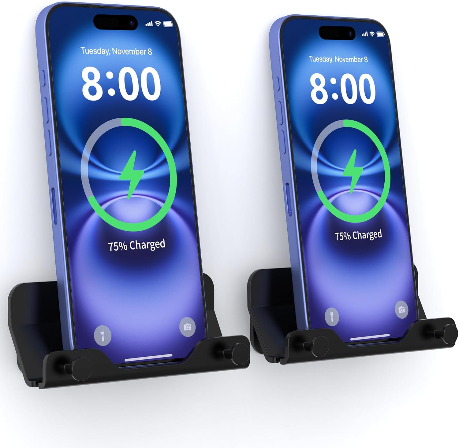 Homemount Hands Free Wall Mount Phone Holder with Adhesive Strip for Bedroom Liv