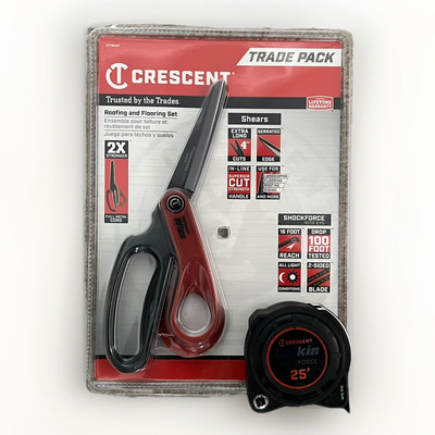 Crescent Scissors  & Tape Measure 10 Inch Titanium Blade & 25  Shock Force  Tape