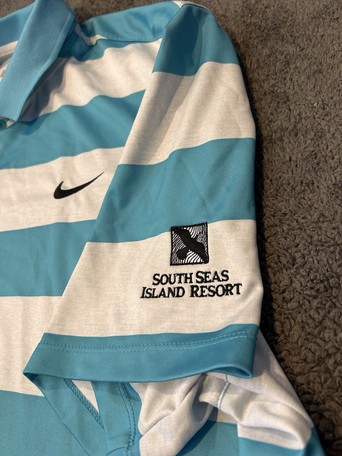 Nike Golf Dri-Fit 100% Polyester Striped Performance Polo Shirt Men's XXL Preppy thumbnail 3