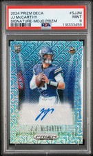 2024 PANINI PRIZM DECA SIGNATURES MOJO PRIZM #SJJM JJ MCCARTHY RC /25 PSA 9 AUTO