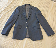 Express Men s Blue Fitted Single-Breasted Two-Button Blazer 36 Short