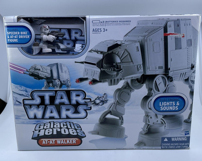 Star Wars Galactic Heroes Electronic AT-AT Walker Speeder Bike w/ Driver Hasbro