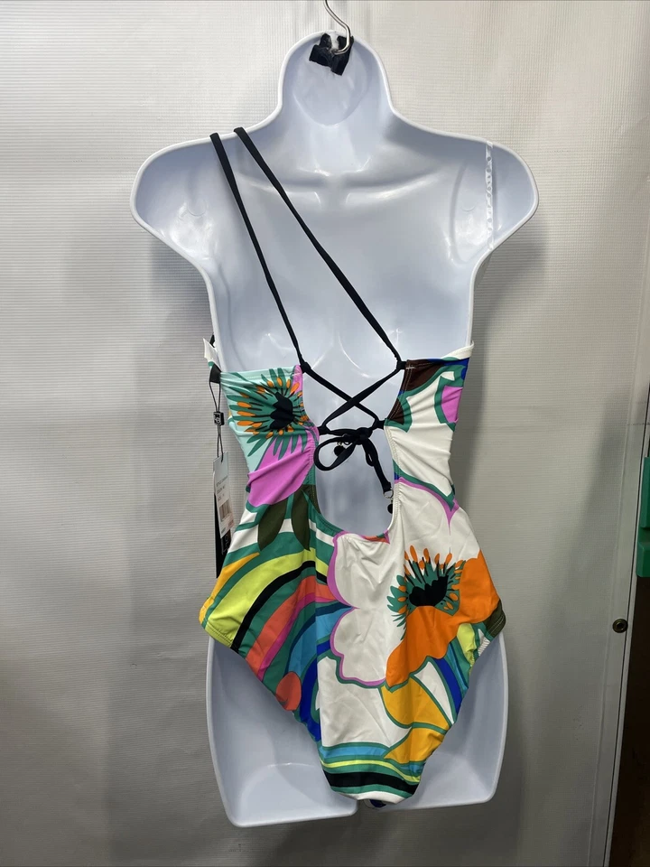 Traje de baño floral de una pieza de hombro estándar para mujer La Blanca talla 10 Foto 2 de 4