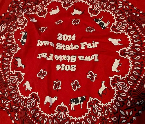 Bandana G&L clothing since 1917 Iowa State Fair 2014 hanky Kerchief souvenir red