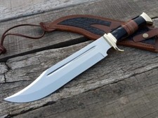 17 inches custom handmade mirror polish D2 tool steel Hunting Bowie knife.