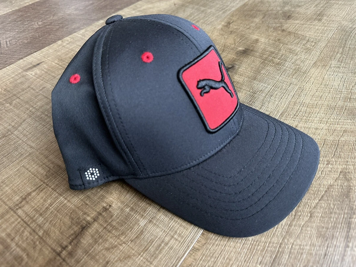 PUMA Patch Hat Golf L XL Black FlexFit Cap PGA Rickie Fowler