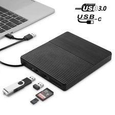 USB 3.0 Type-C External Optical Drive CD Burner CD/DVD Player TF/SD Card Reader