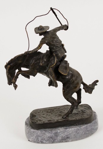 Bronco Buster Frederic Remington Bronze Statue Beautiful! Great Gift! 7x9" - Picture 10 of 11