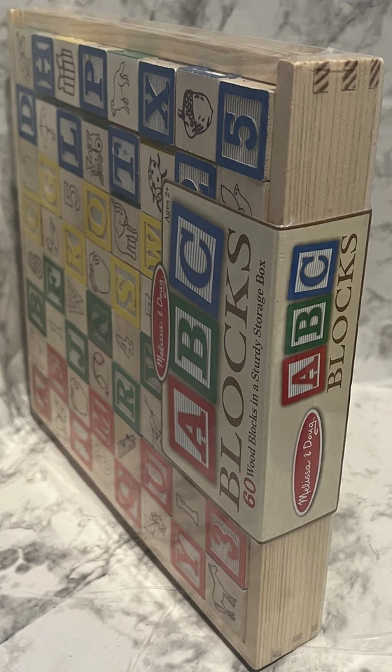 ABC Blocks - 60 Wood Blocks in Sturdy Storage Box - 000772079198 - Image 3 of 4