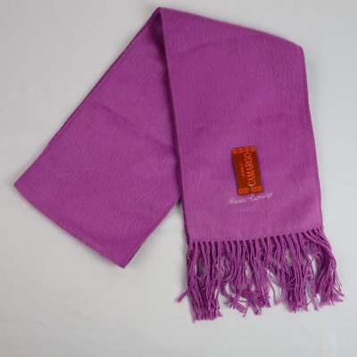 NEW Alpaca Camargo Magenta Scarf Fringed Embroidered Soft 8'' X 64''