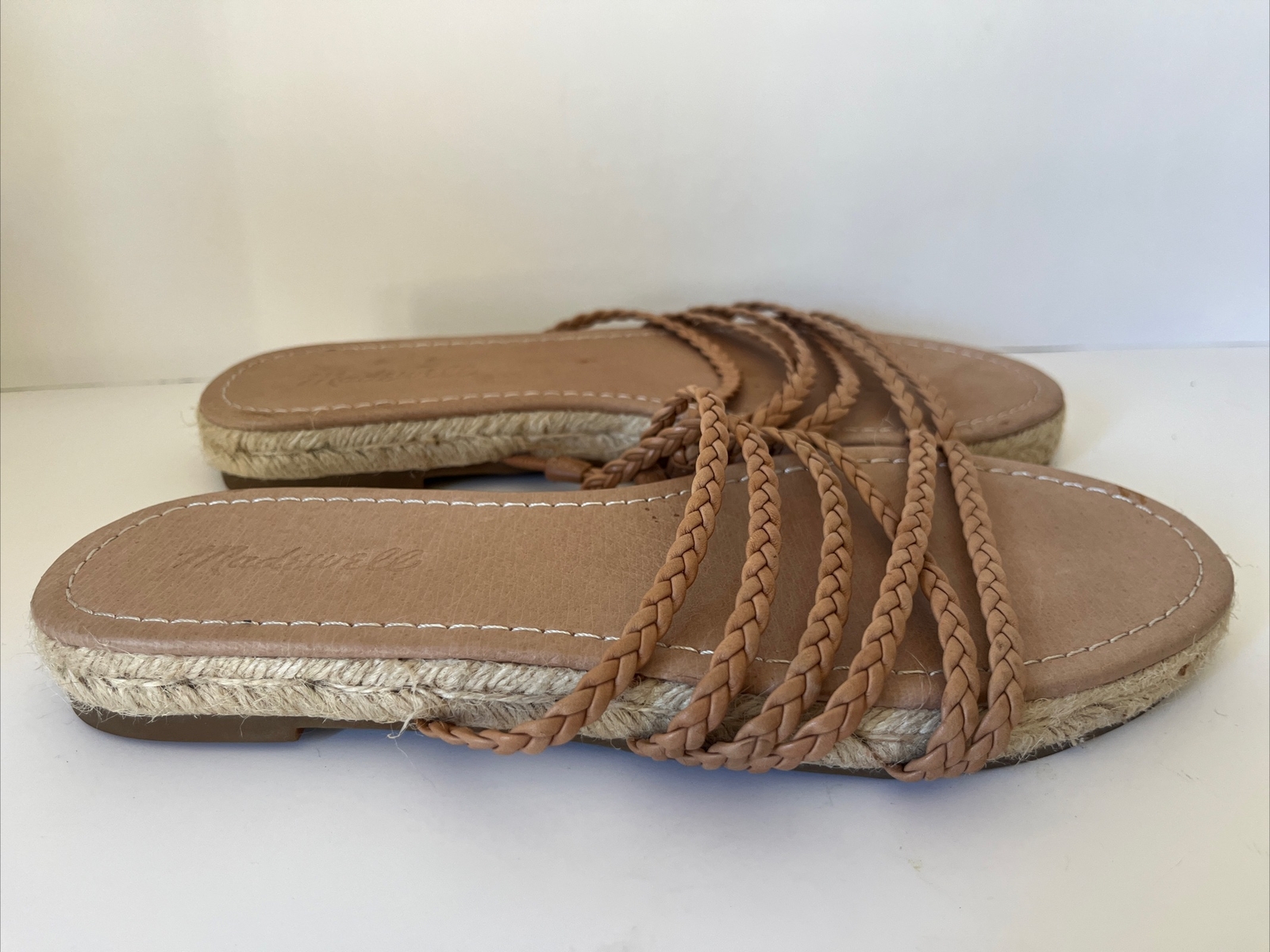 APL Madewell Bobbi Sandali con cinturino in pelle intrecciata marrone espadrillas 6 5