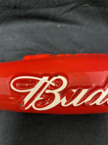 Budweiser Great American Lager Red w/white Script 12" Vintage beer tap handle - Picture 12 of 12