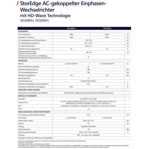 SolarEdge SE5000H HD-Wave AC StorEdge -SetApp - Home Network ready - Bild 2 von 2