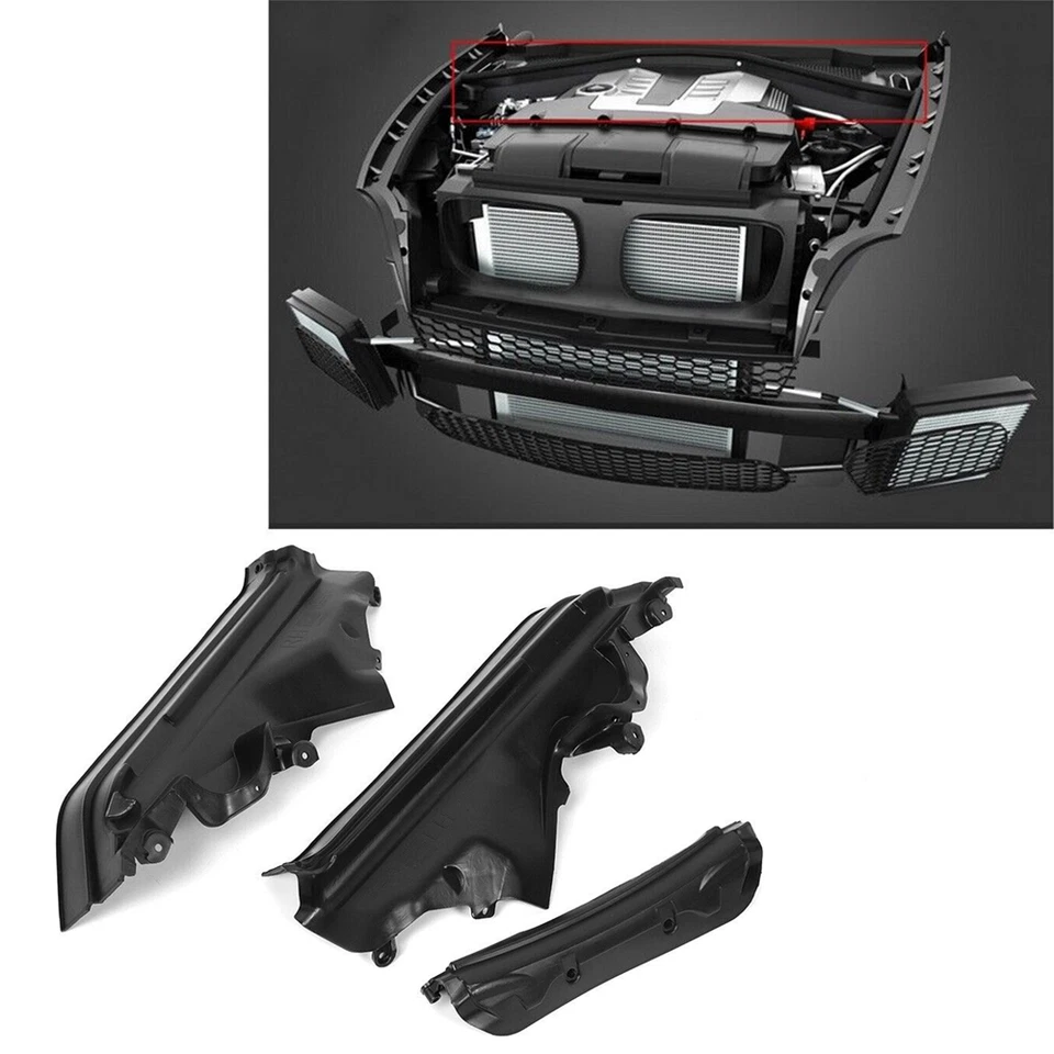 3-teiliges Trennwand-Set den oberen Motorraum für BMW X5 E70 X6 E71 E72 100% Neu