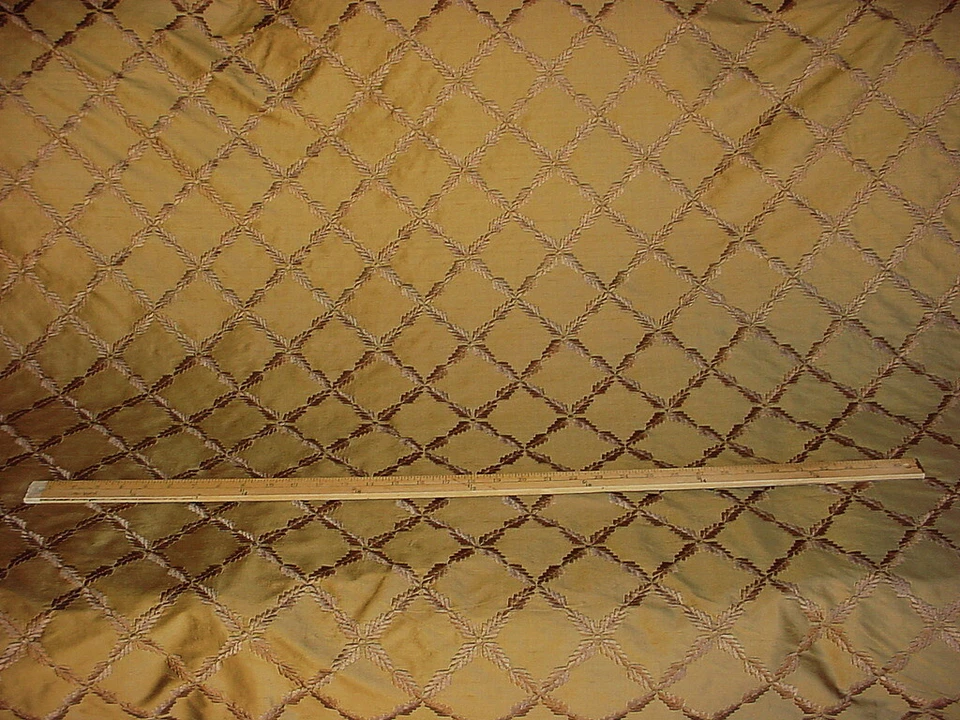 3-1/4 Kravet Couture 23855 Laurel Silk Brown Embroidered Upholstery Fabric - Image 4 of 4