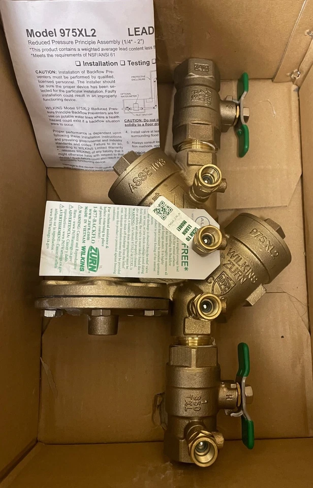 Zurn Wilkins 1-975XL2 1" Reduced Pressure Zone Backflow Preventer Lead-Free NEW - Image 3 of 4