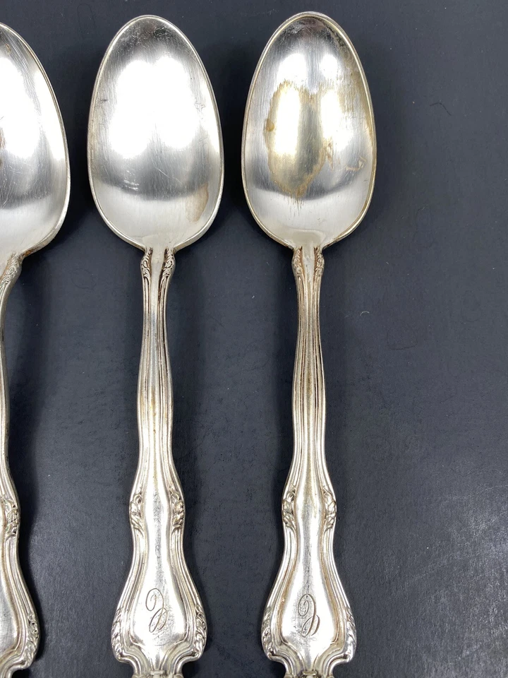 Juego de 4 cucharaditas International Silver “Faneuil” 246722 con monograma Foto 3 de 4