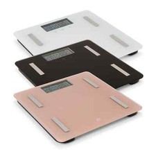 Digital Körperfettwaage Waage Glas 180kg BMI LCD BMR 12 Personen Muskelmasse