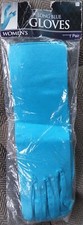 New NWT Long Satin Finger Gloves For Women Evening Party Gamer Cosplay Cyan Blue