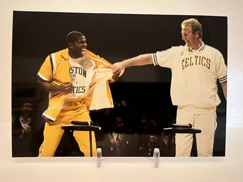 Magic Johnson vs Larry Bird Boston Celtics Los Angeles Lakers Legends 4x6 Photo - 第 1/1 張圖片