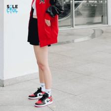 Nike Air Jordan 1 AJ1 Low GS Bred Toe Gym Red White Black Shoes 553560-612