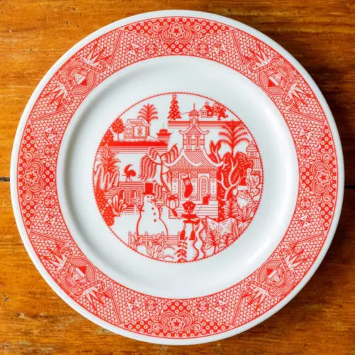 2pc Set Calamityware Don Meyer 8.5" Christmas Calamity Series Holiday Plates