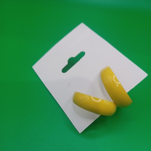 Vintage Yellow Metal Hoop Earrings Pierced - Picture 6 of 12