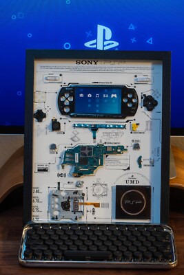 Disassembled PSP 1000 3000 With Frame, Teardown Art,Wall Art,Gift