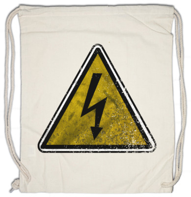CAUTION HIGH VOLTAGE VINTAGE LOGO SIGN Turnbeutel Hochspannung AC/DC Achtung